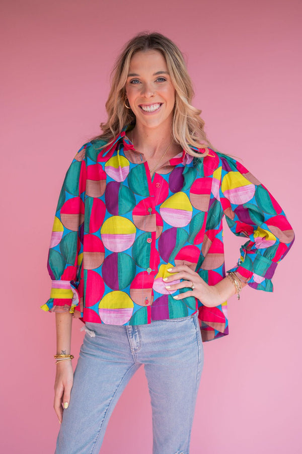 Pops of Modern Blouse - Southern Fuss