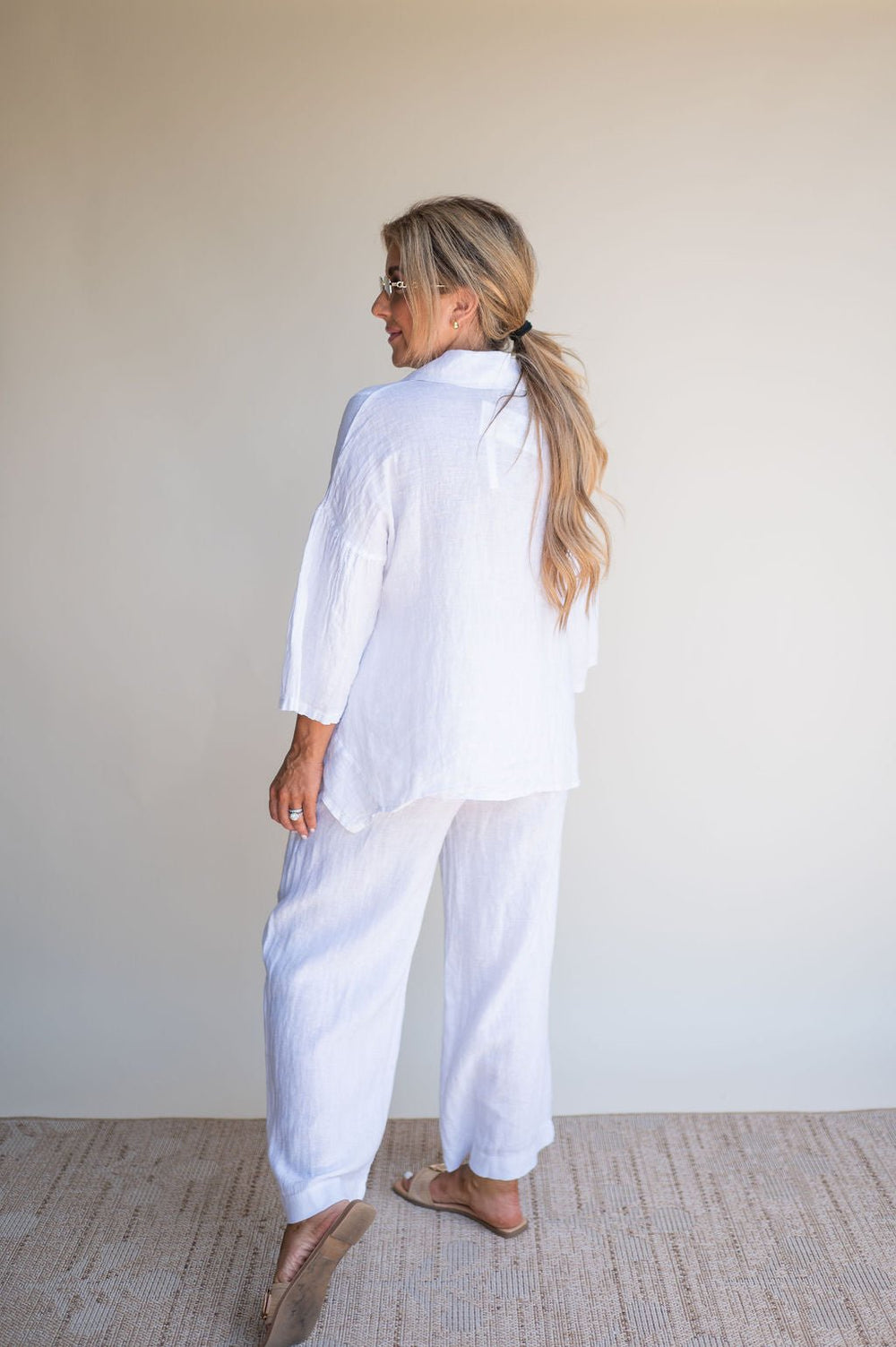 Gold Foil Streak Linen Pant - Southern Fuss
