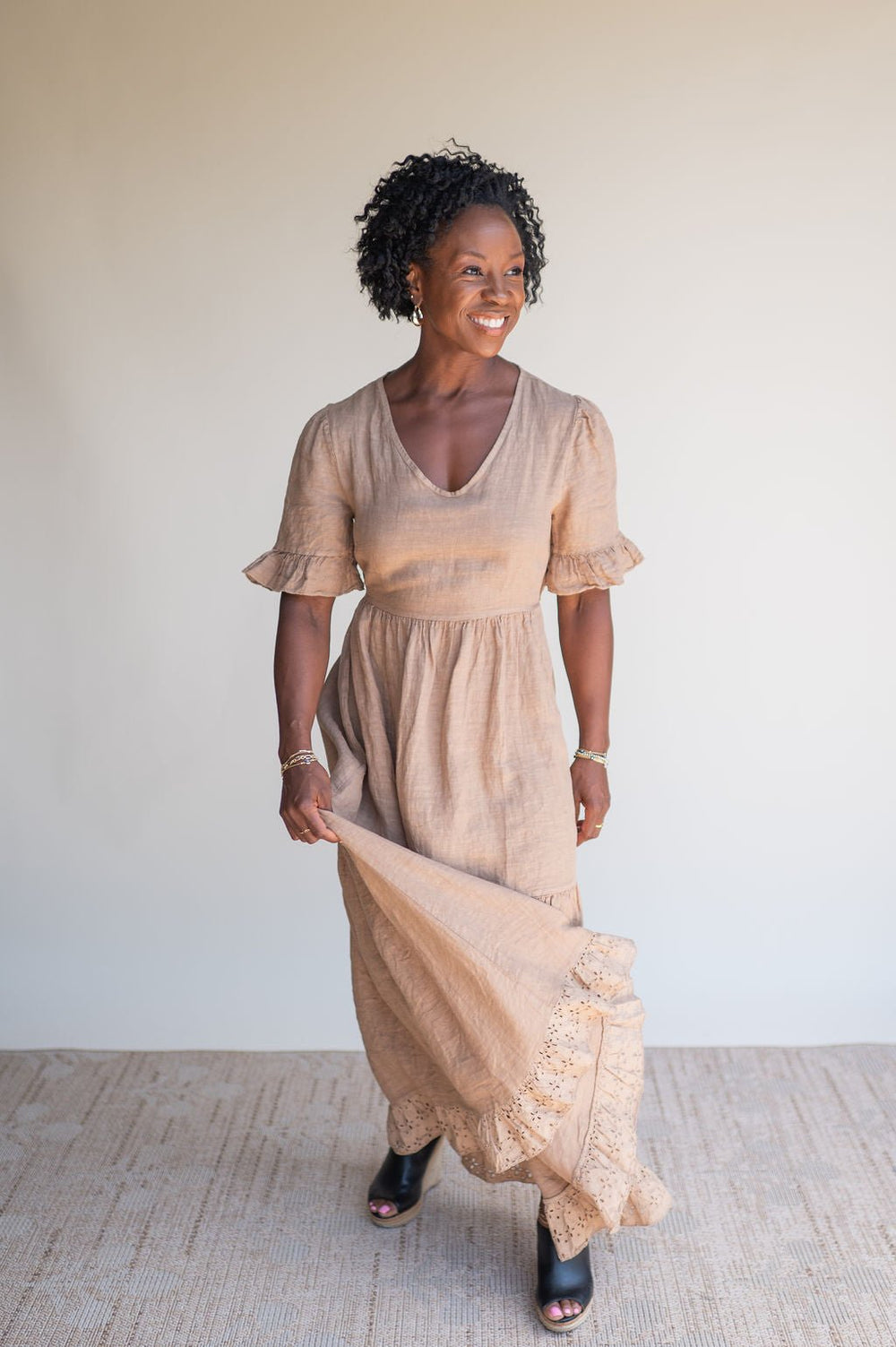 Linen Open Back Maxi Dress - Southern Fuss