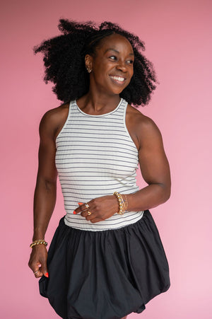 Striped Bubble Mini Dress