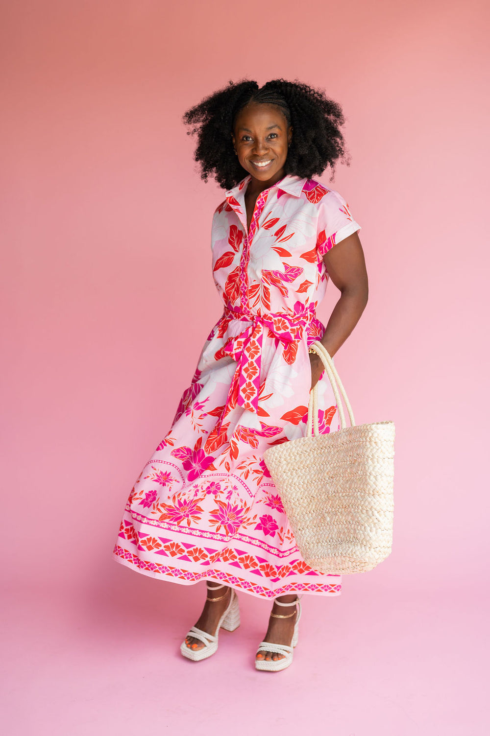 Pink Paradise Florals Dress
