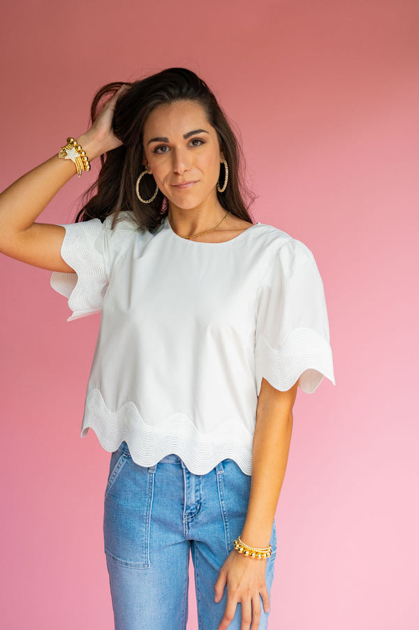 Summer Scallop White Top