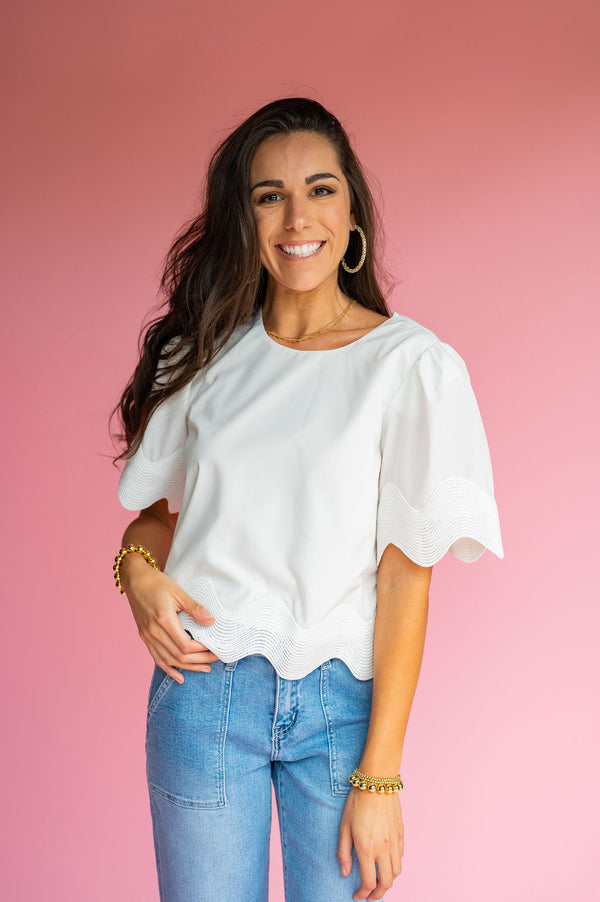 Summer Scallop White Top