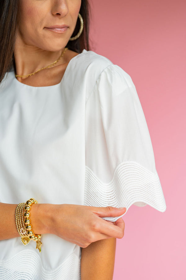 Summer Scallop White Top
