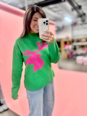 Pink Deer Sweater