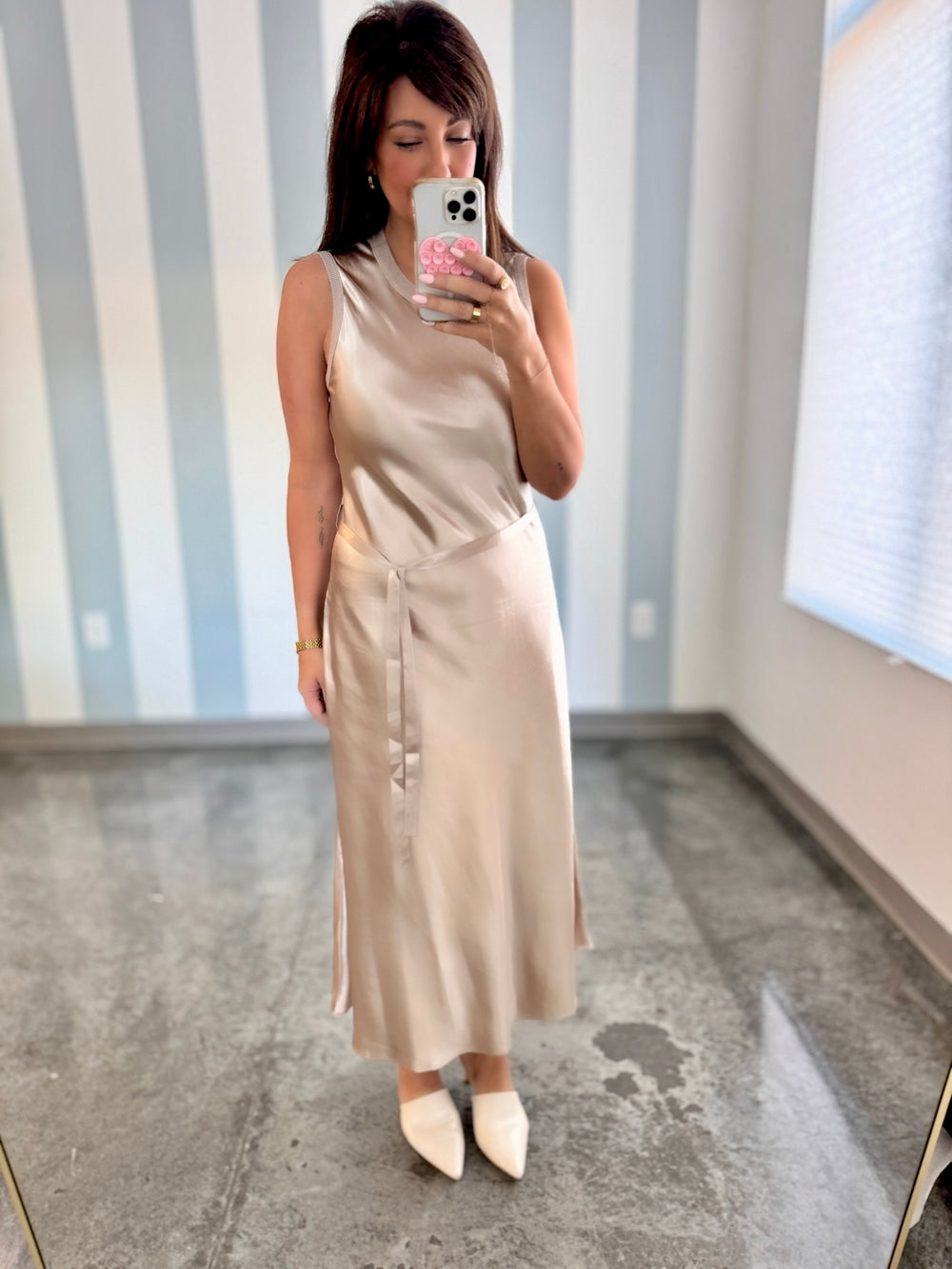 Champagne Satin Dress