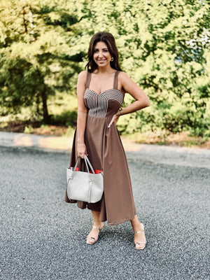 Alden Midi Dress - Brown