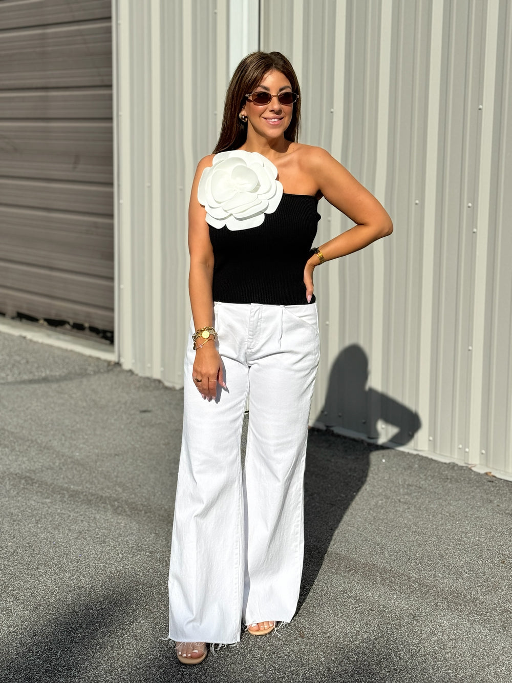 Statement piece black tank top, Statement floral tank top, Summer tank top, Spring tank top