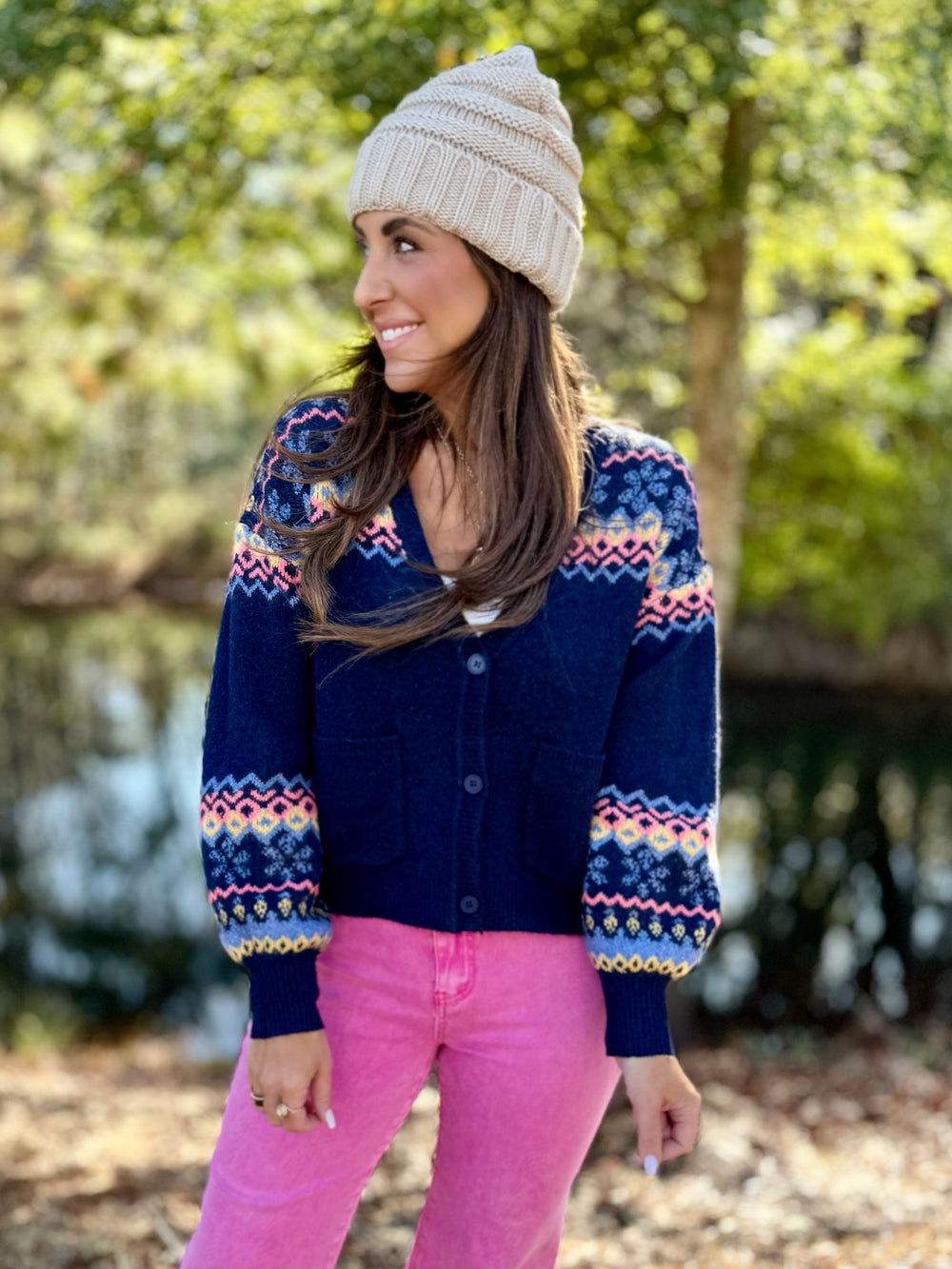 Navy Fair Isle Cardigan