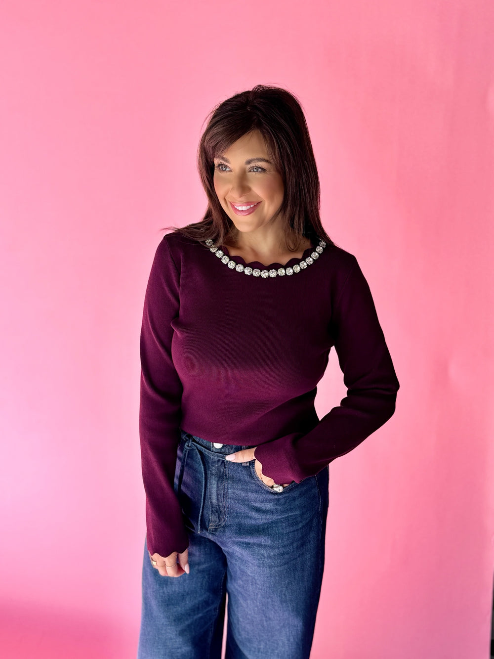 Long Sleeve Jewel Top