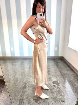 Champagne Satin Dress