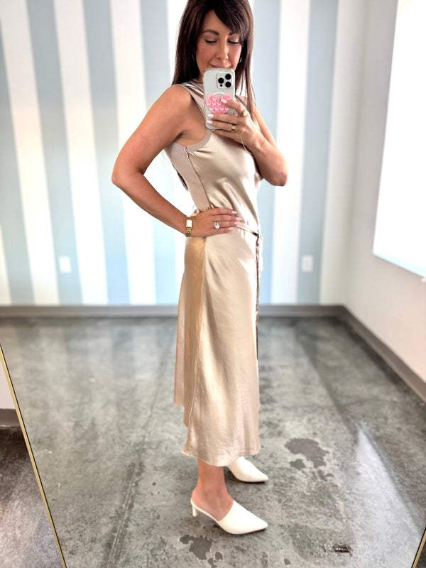Champagne Satin Dress