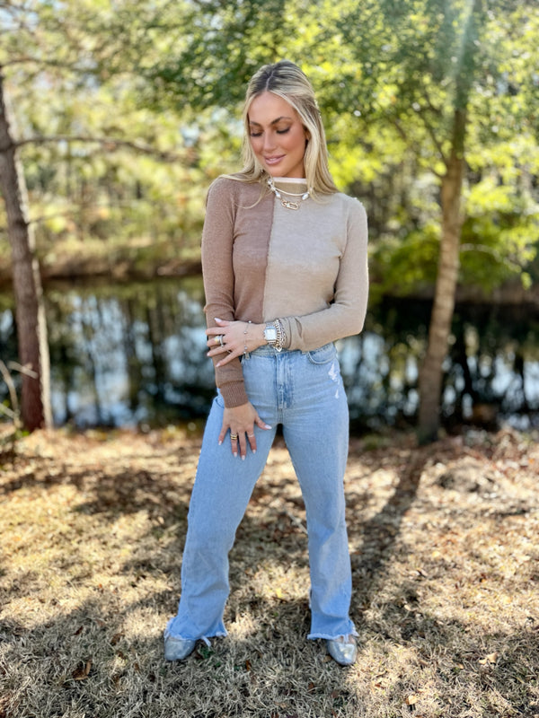 Mocha Tonal Sweater