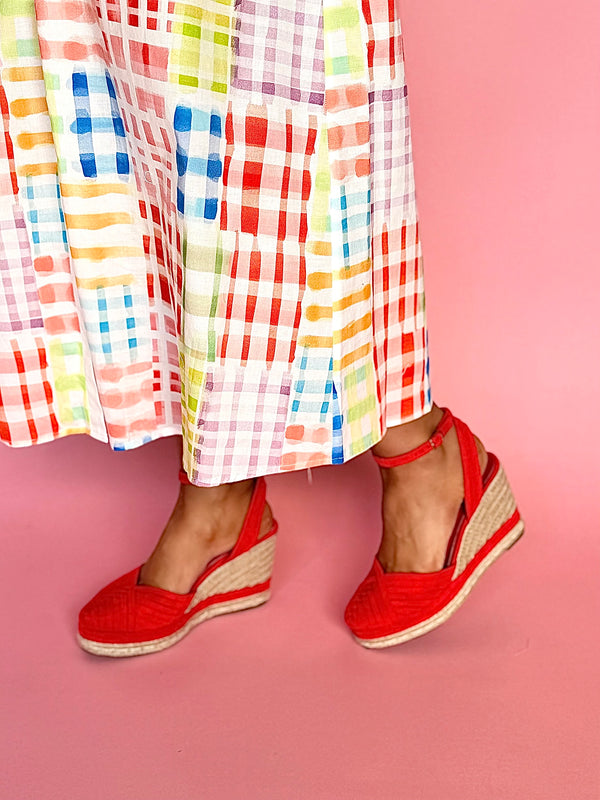 Becca Espadrille Wedge Sandals - Red