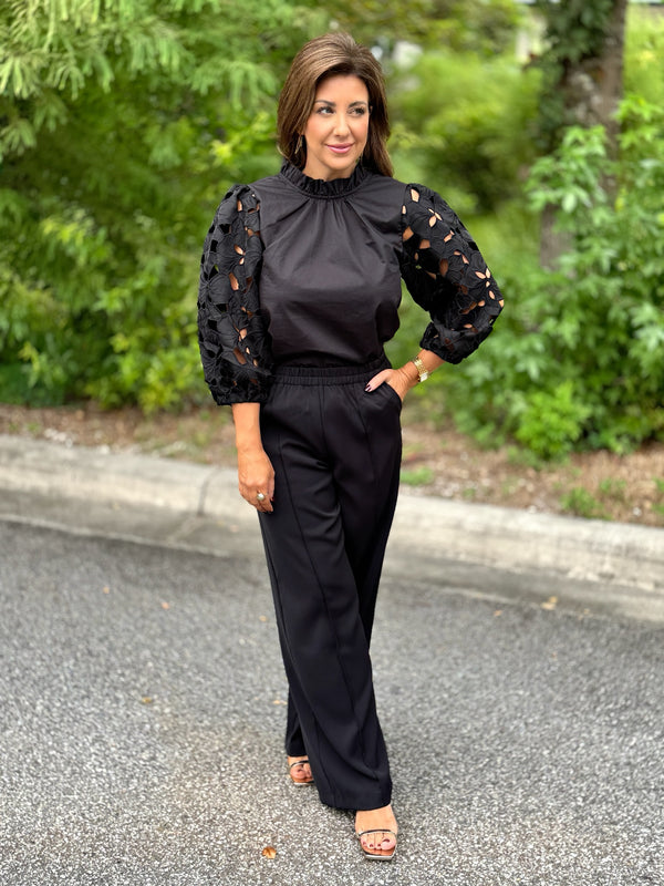 THML Black Eyelet Top