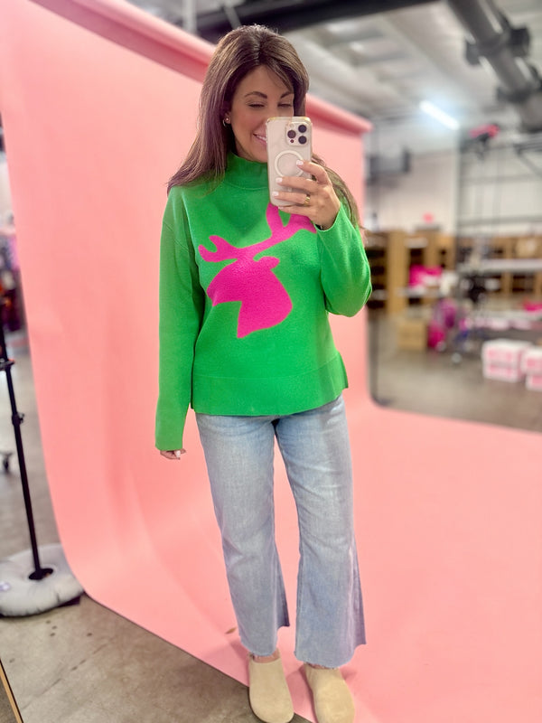 Pink Deer Sweater