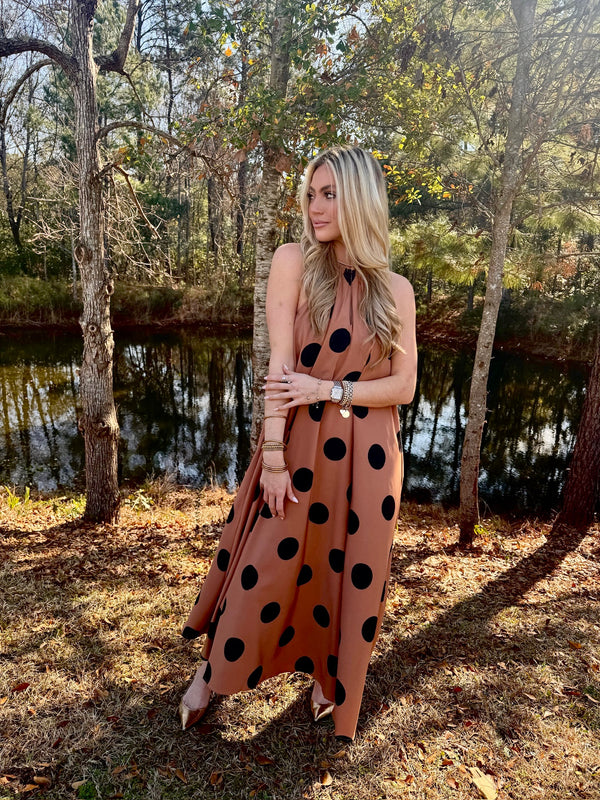Sunday Stroll Polka Dot Maxi Dress