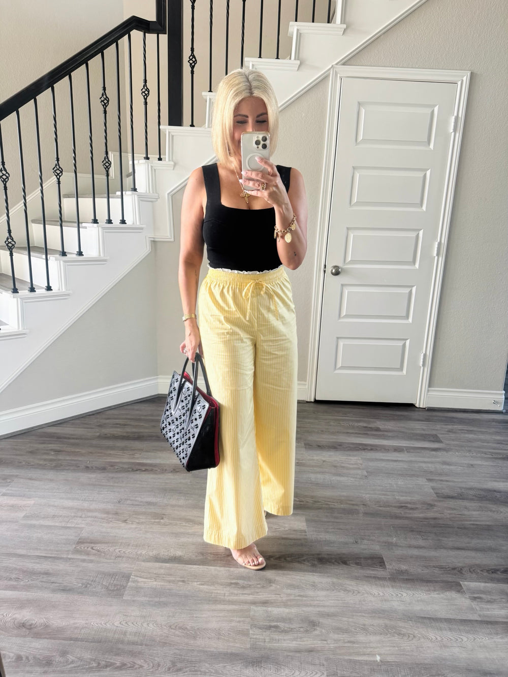 Lemon Pinstripe Pants