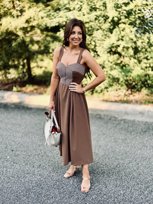 Alden Midi Dress - Brown
