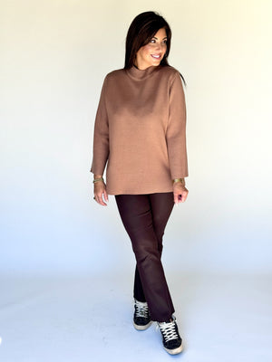 Camel Mock Neck Top