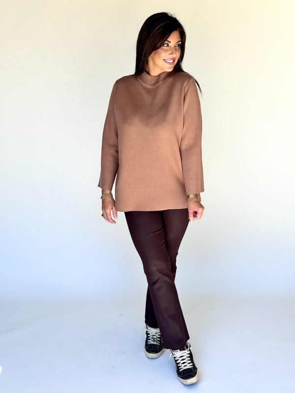 Camel Mock Neck Top