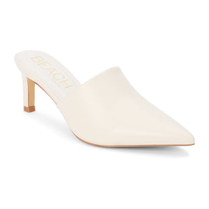 Cream muled heels for fall