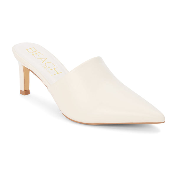 Cream muled heels for fall