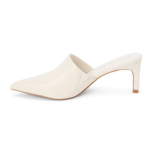 Cream muled heels for fall