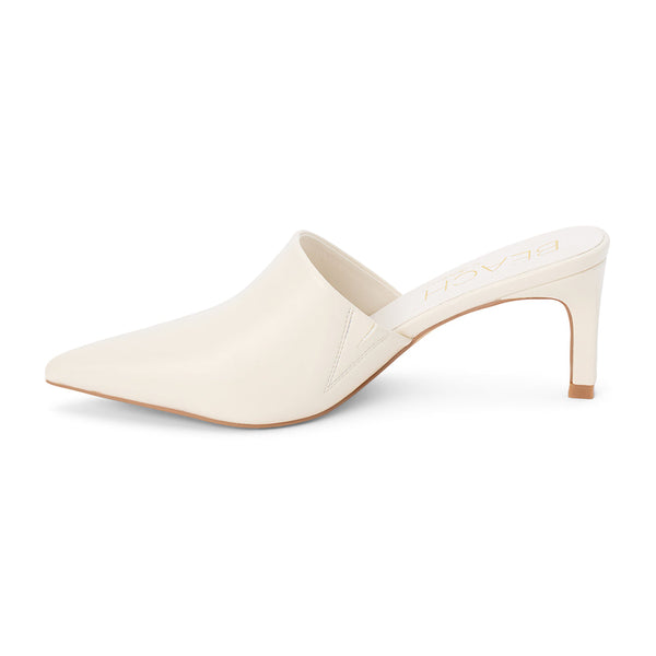 Cream muled heels for fall