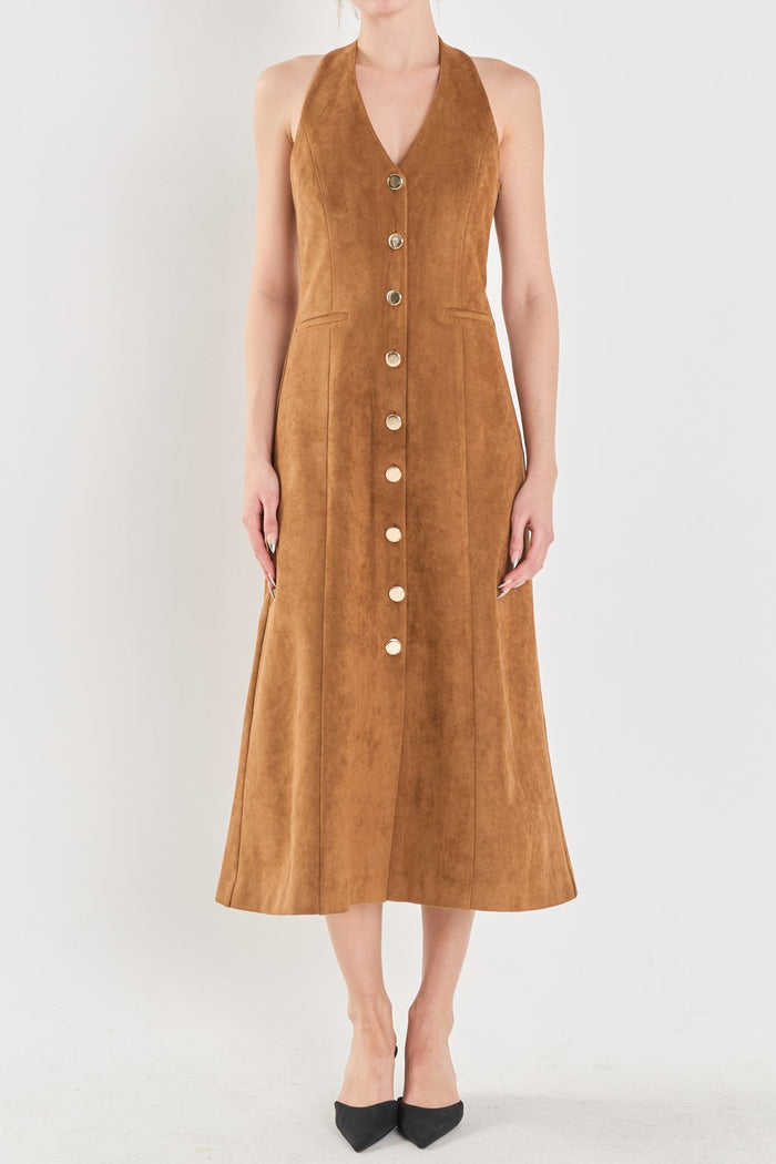 Ready For Fall Suede Midi Dress