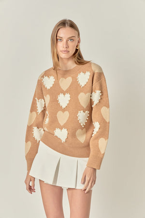 Pearl Detail Heart Icon Sweater