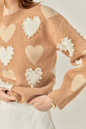 Pearl Detail Heart Icon Sweater