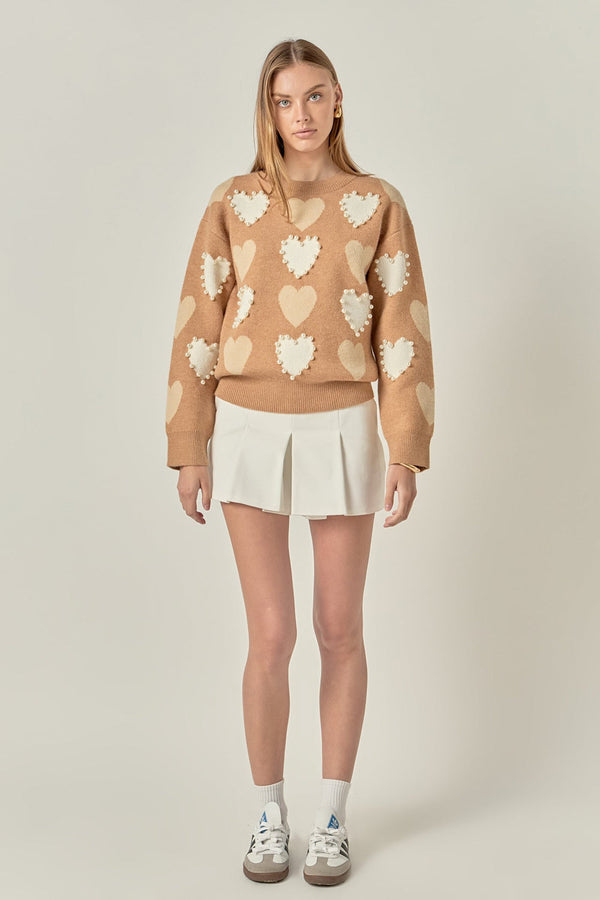 Pearl Detail Heart Icon Sweater