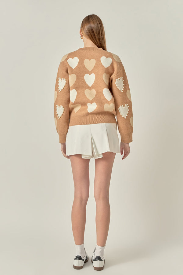 Pearl Detail Heart Icon Sweater