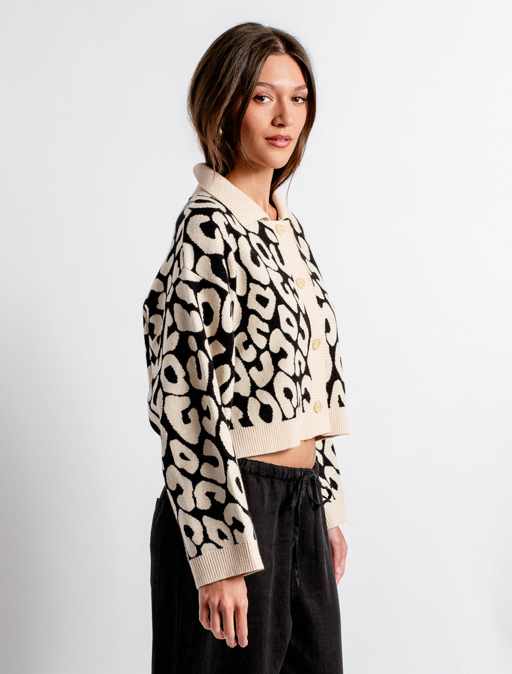 Issa Jacket - Ecru/Black Animal Print