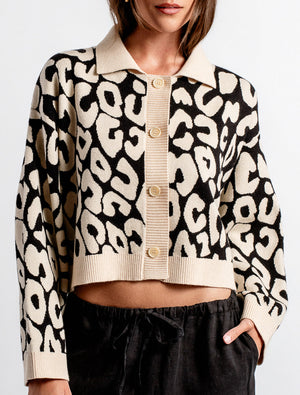 Issa Jacket - Ecru/Black Animal Print