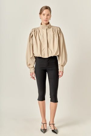 Shirred Short Trench Coat