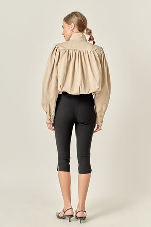 Shirred Short Trench Coat