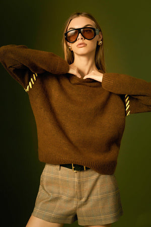 Top Stitch Knit Sweater