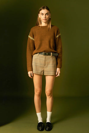 Top Stitch Knit Sweater