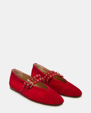 Steve Madden red suede ballet flat lydia