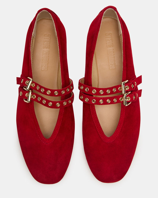 Steve Madden red suede ballet flat lydia