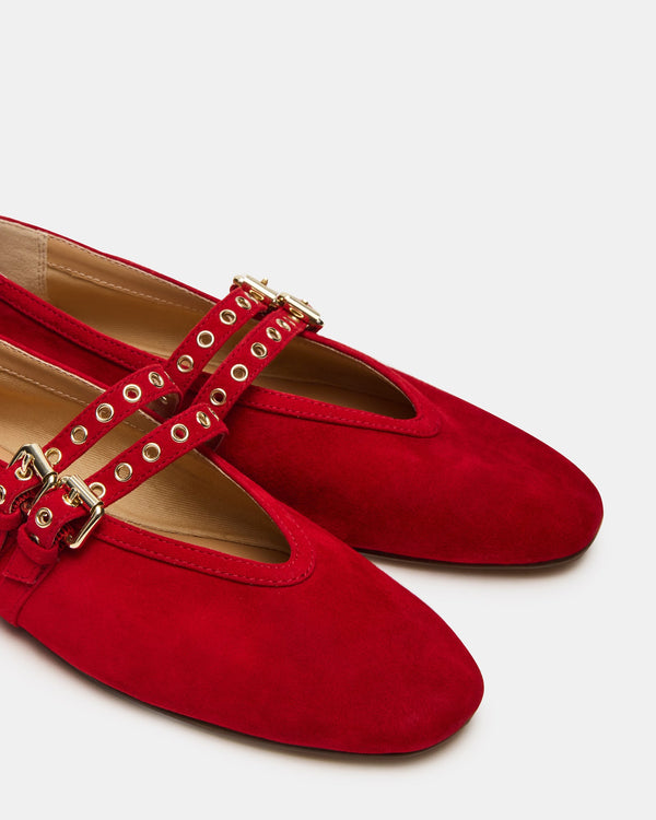 Steve Madden red suede ballet flat lydia