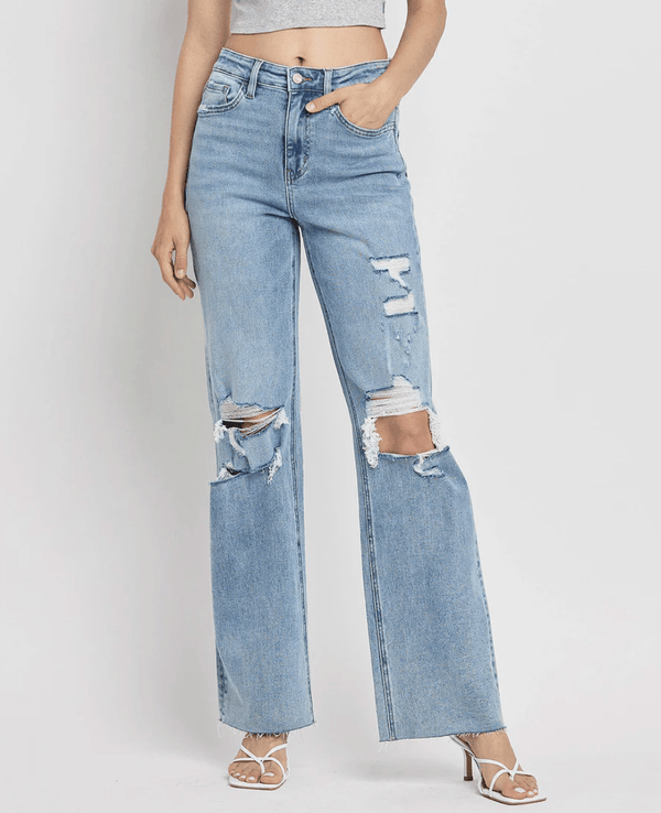 Vervet 90's Vintage Distressed Flare Jeans - Southern Fuss