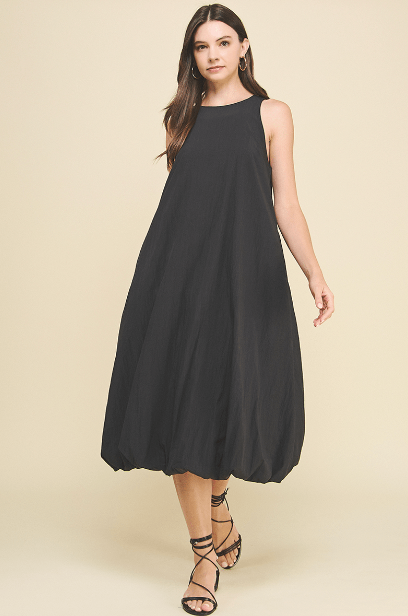Black Bubble Hem Dress - Southern Fuss