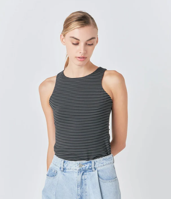 Sleeveless Striped Bodysuit