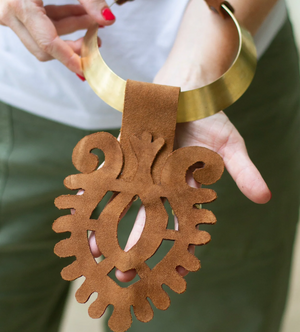 Suede Cutout Pendant