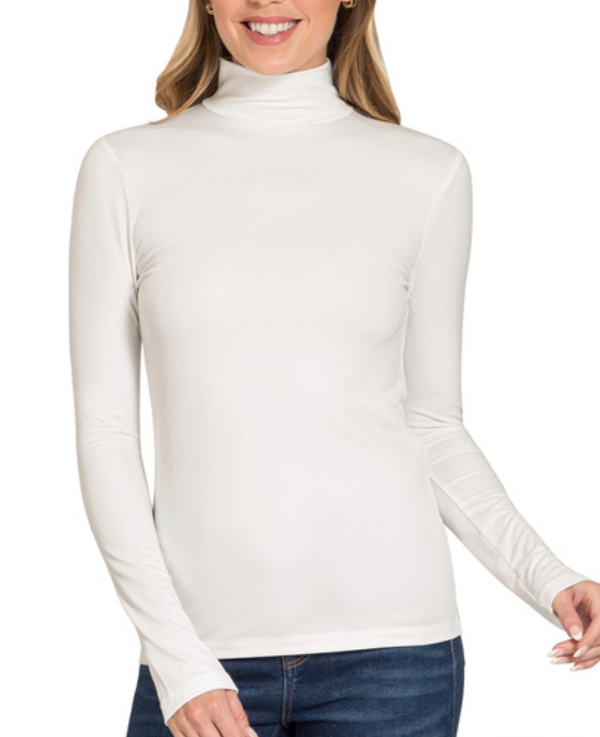 Essential Mock Neck Top - Off White