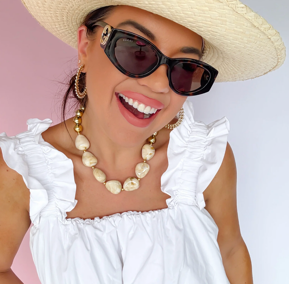 It's a Neutral Beaded Necklace