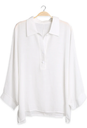 Cabana Collar Top - White